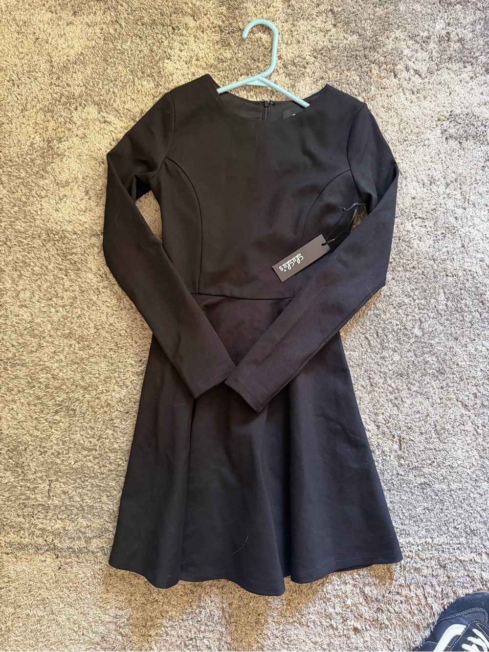 Lulu’s Black Long-Sleeve Fit & Flare Dress